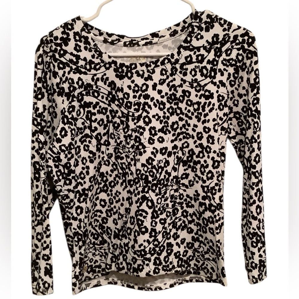 Lilly Pulitzer Monochrome Leopard Long Sleeve Top - Picture 3 of 5